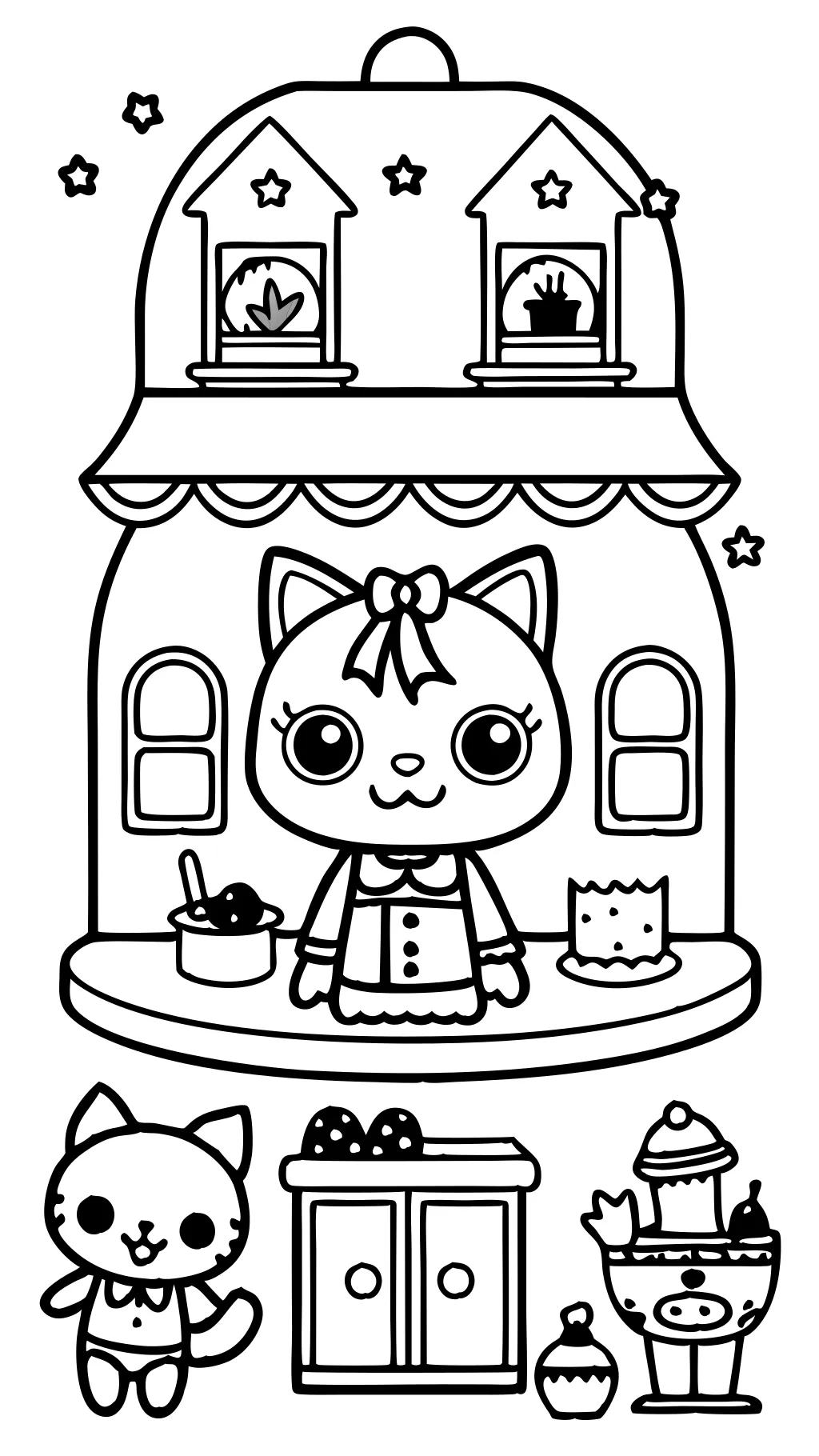 coloriage de la maison de poupée de gabby